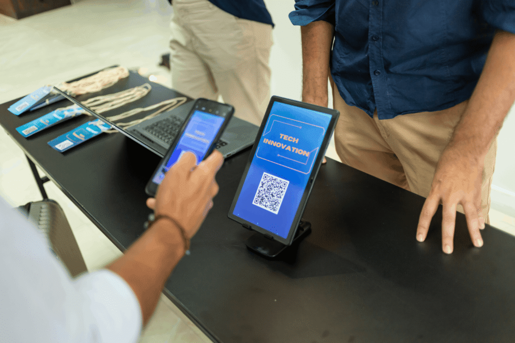 scanning a QR code