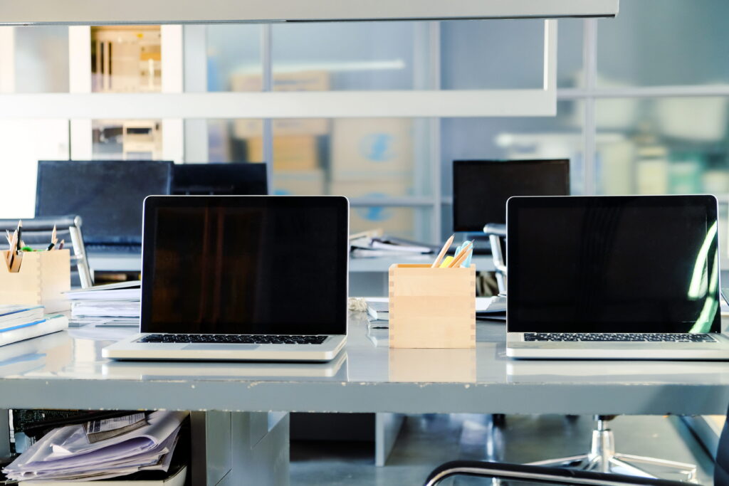 laptops desk modern office 1